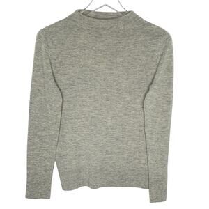 Muji S Womens Heather Gray Sweater Mock Neck Long Sleeve